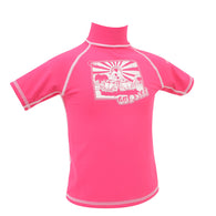 Gul  Short Sleved Junior Girls Rash Vest